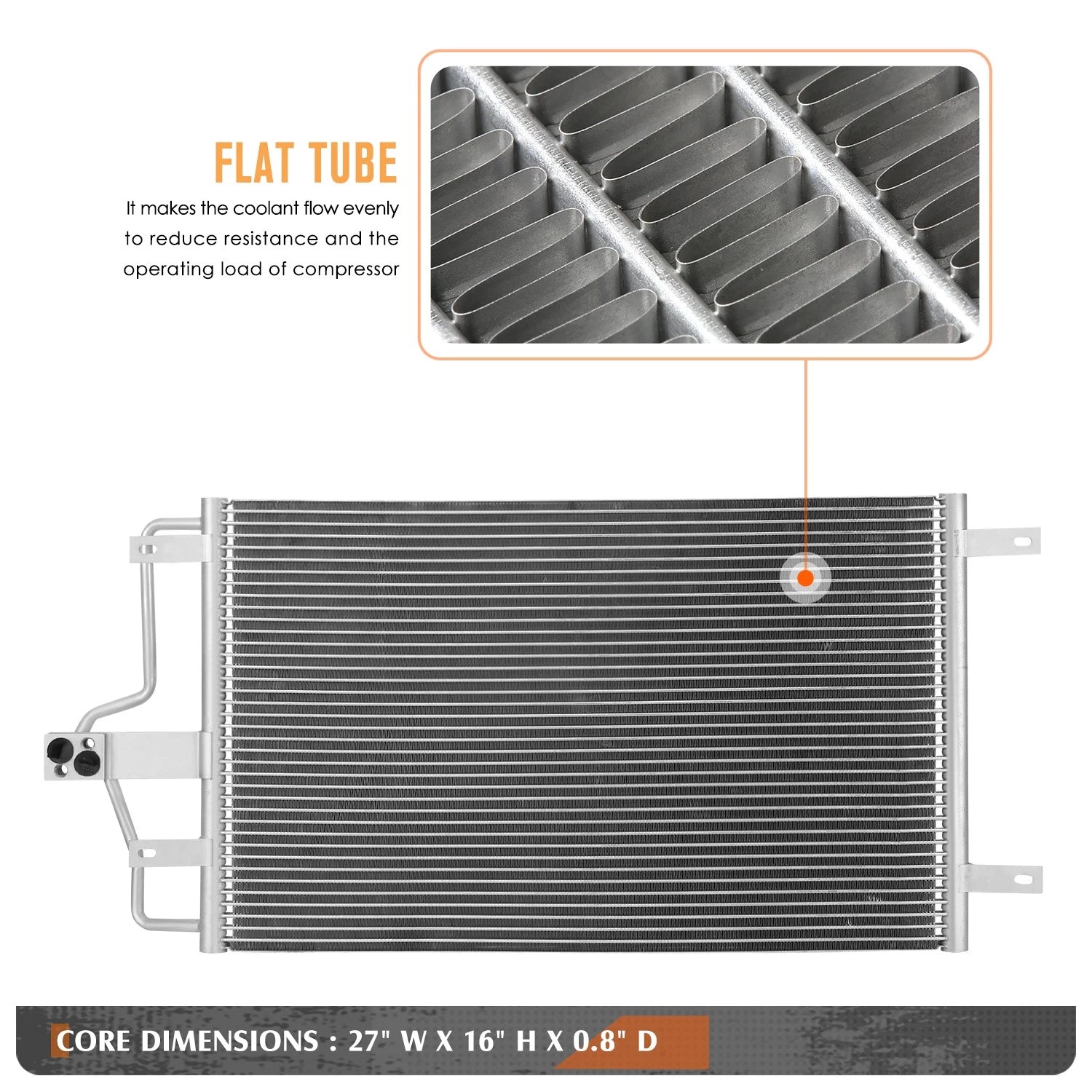 AC Condenser for Ford Escape Mercury Mariner Hybrid (2005–2012) OE Style Aluminum Core