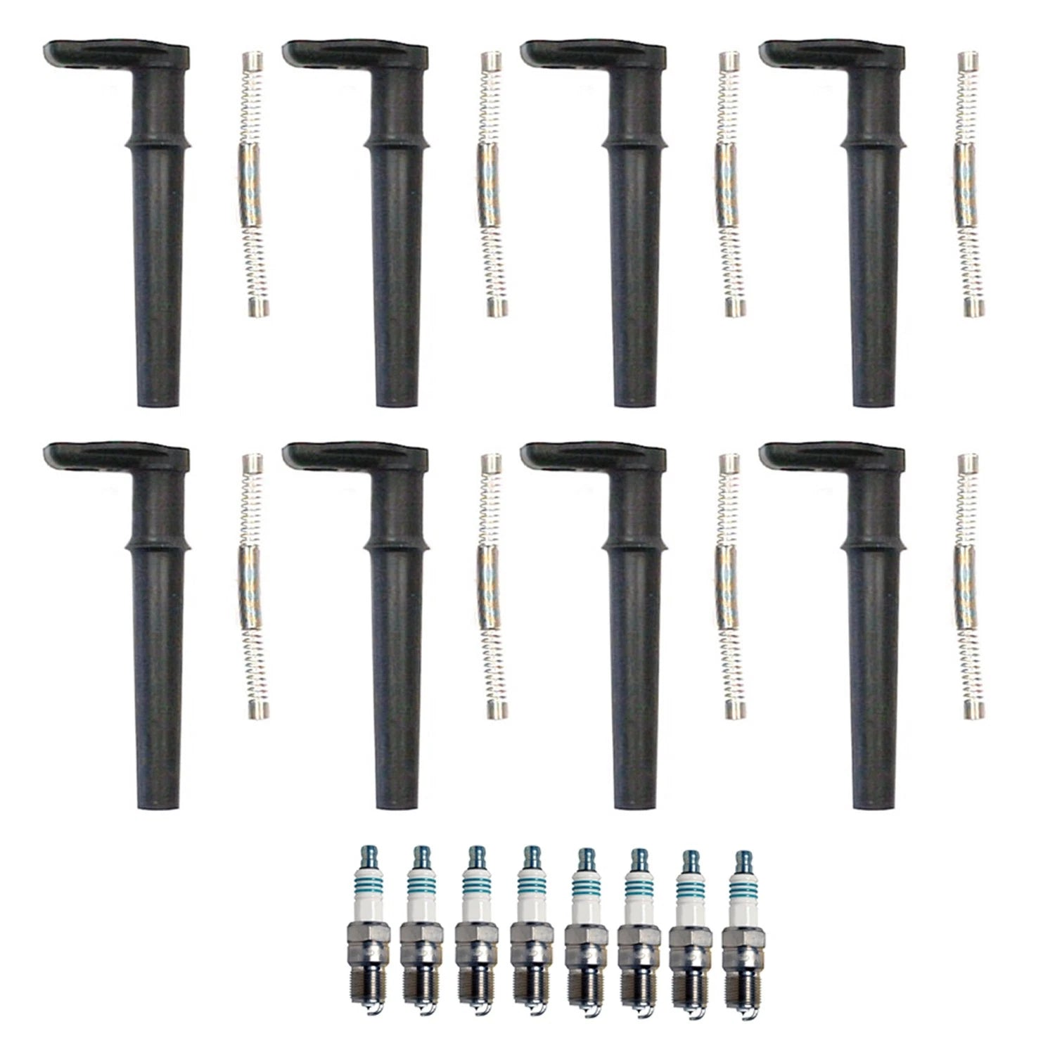 Set of 8 Denso Iridium Power Spark Plugs & Coil Boots for Ford Mustang (1994–2004)
