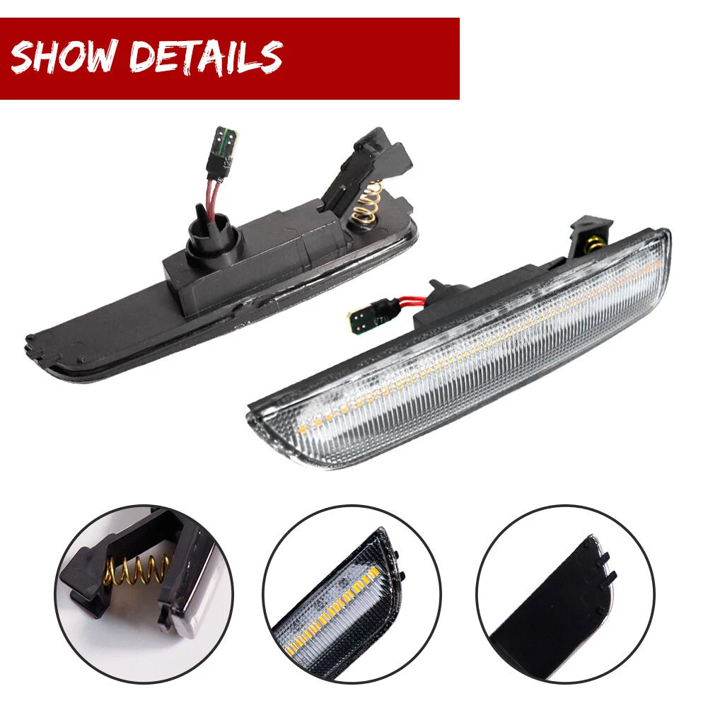 Clear Lens Amber LED Side Marker Lights for VW Passat B5.5 (2001–2005)