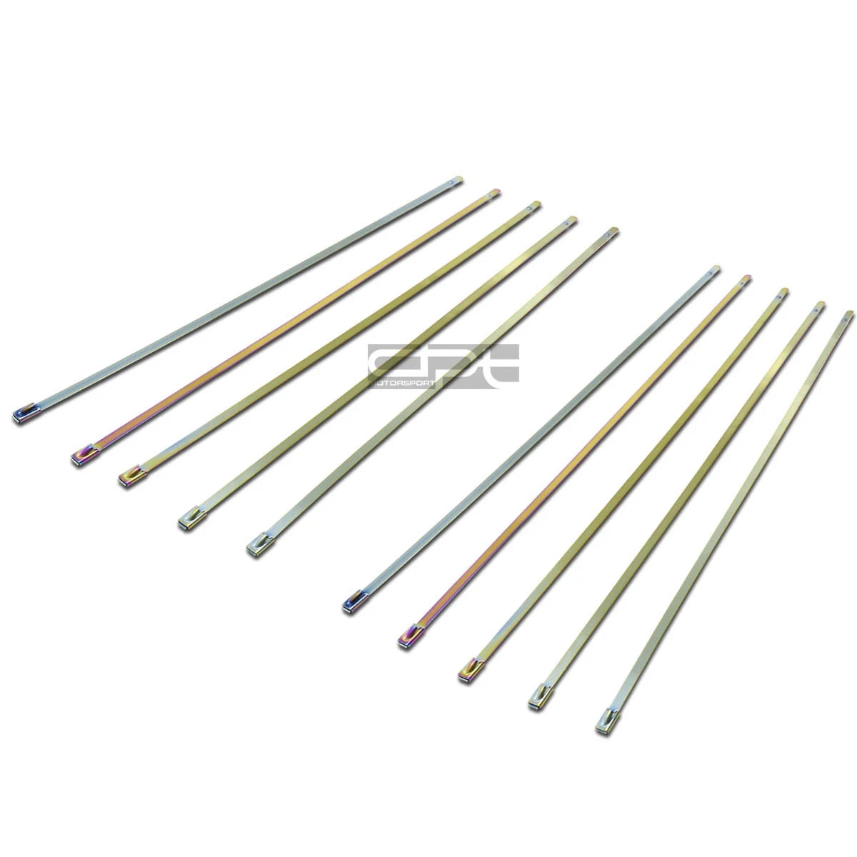 Set of 10 Stainless Self-Locking Zip Tie Strap for Pipe/Gun/Exhaust