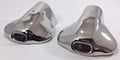Red Jeweled Exhaust Tips Pair Dual Outlet for Universal Stainless Steel (Universal)