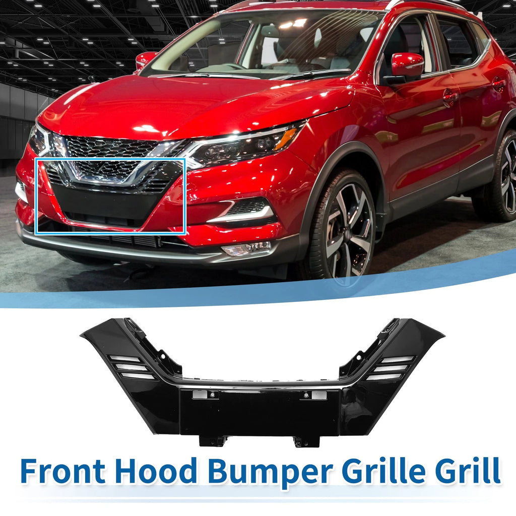 Front Upper Bumper Grille for Nissan Rogue Sport (2017–2021) Chrome Black