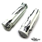 1" White Skull Pirate Handlebar Grips for Harley Honda