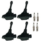 Set of 4 Ignition Coils and Spark Plugs for Nissan Altima Sentra Rogue Versa