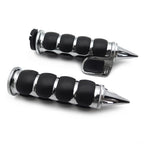 Spike 1" Handlebar Grips w/ Contoured Throttle Boss for Harley Touring
