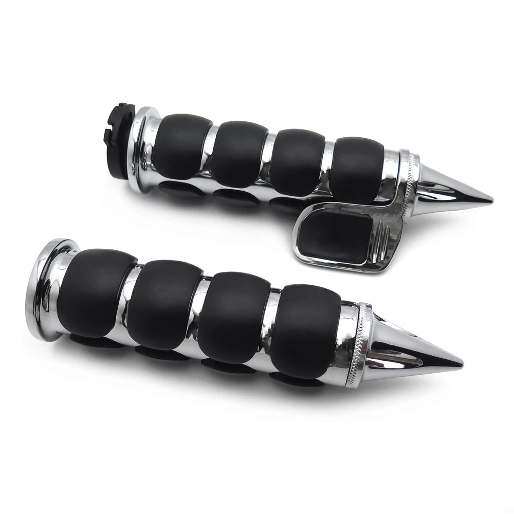 Spike 1" Handlebar Grips w/ Contoured Throttle Boss for Harley Touring