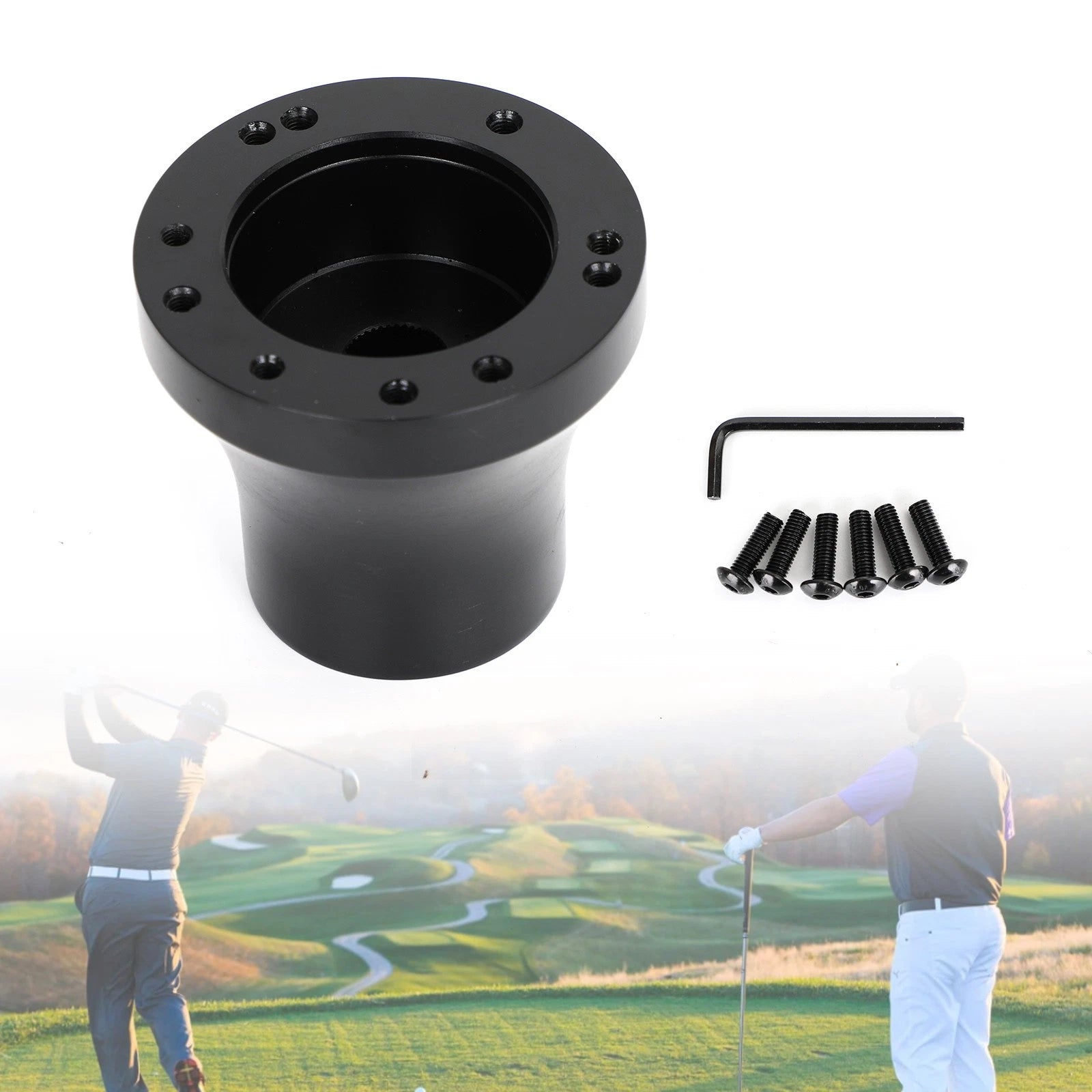 Steering Wheel Adapter Hub for EZGO TXT & RXV (2008–2023) Black