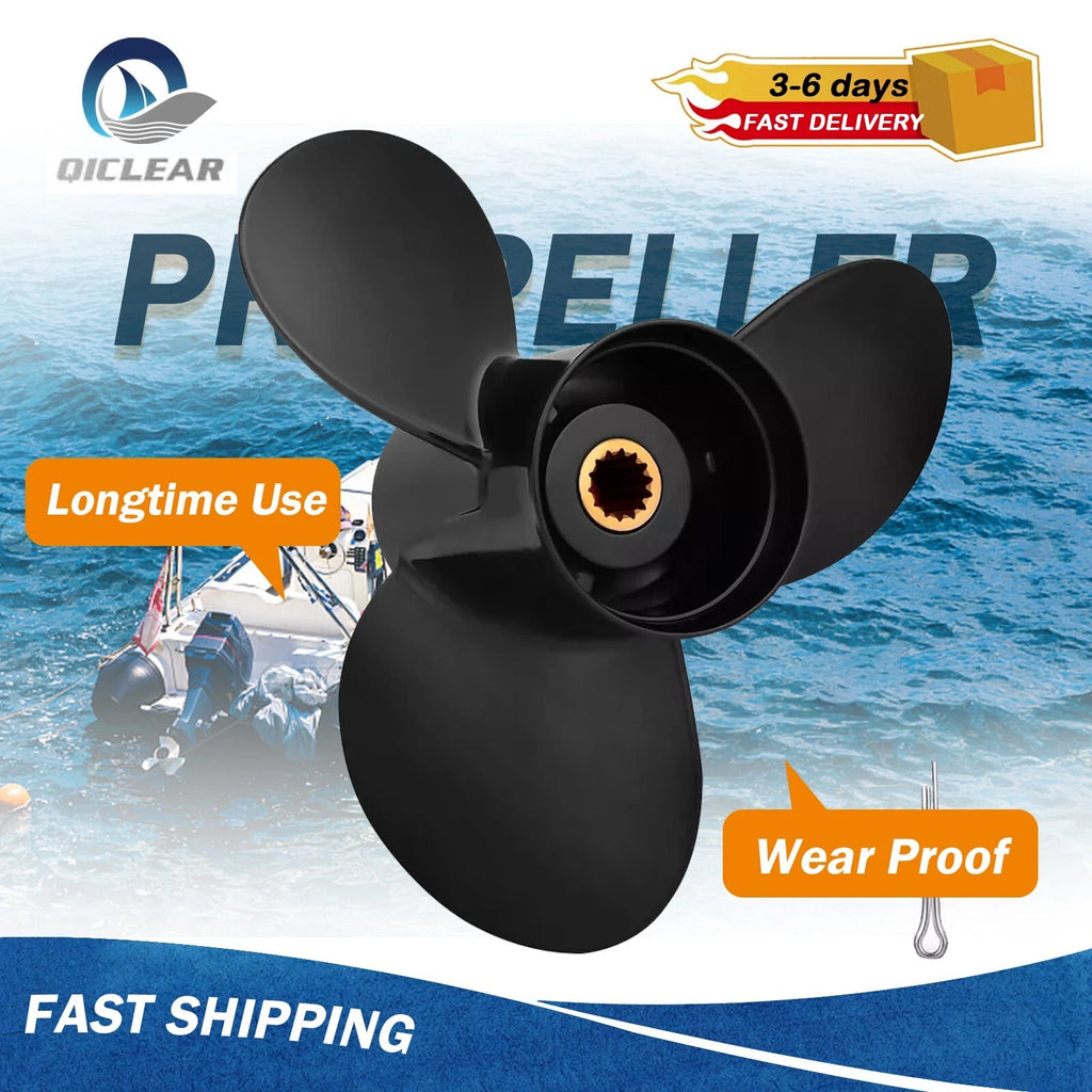 10.5 x 11 Aluminum Boat Propeller for Evinrude 15-35HP (14 Tooth, RH)