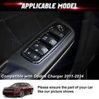 Carbon Fiber Look Window Lift Switch Cover for Dodge Charger, Durango, Ram (2014-2020)