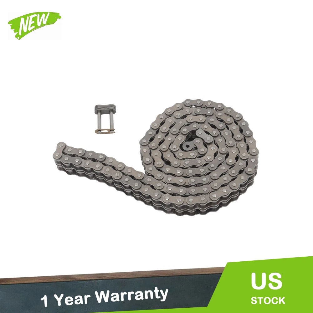 2X #80-2 Double Row Chain for Various Applications (10 Feet, 2 Connectors)