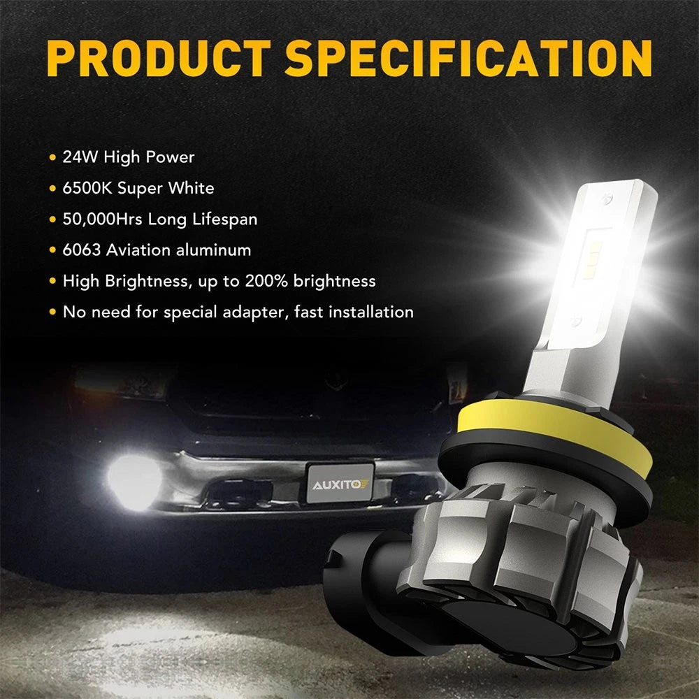 2X LED CANBUS Fog Light Bulbs H9 H8 H11 6500K for