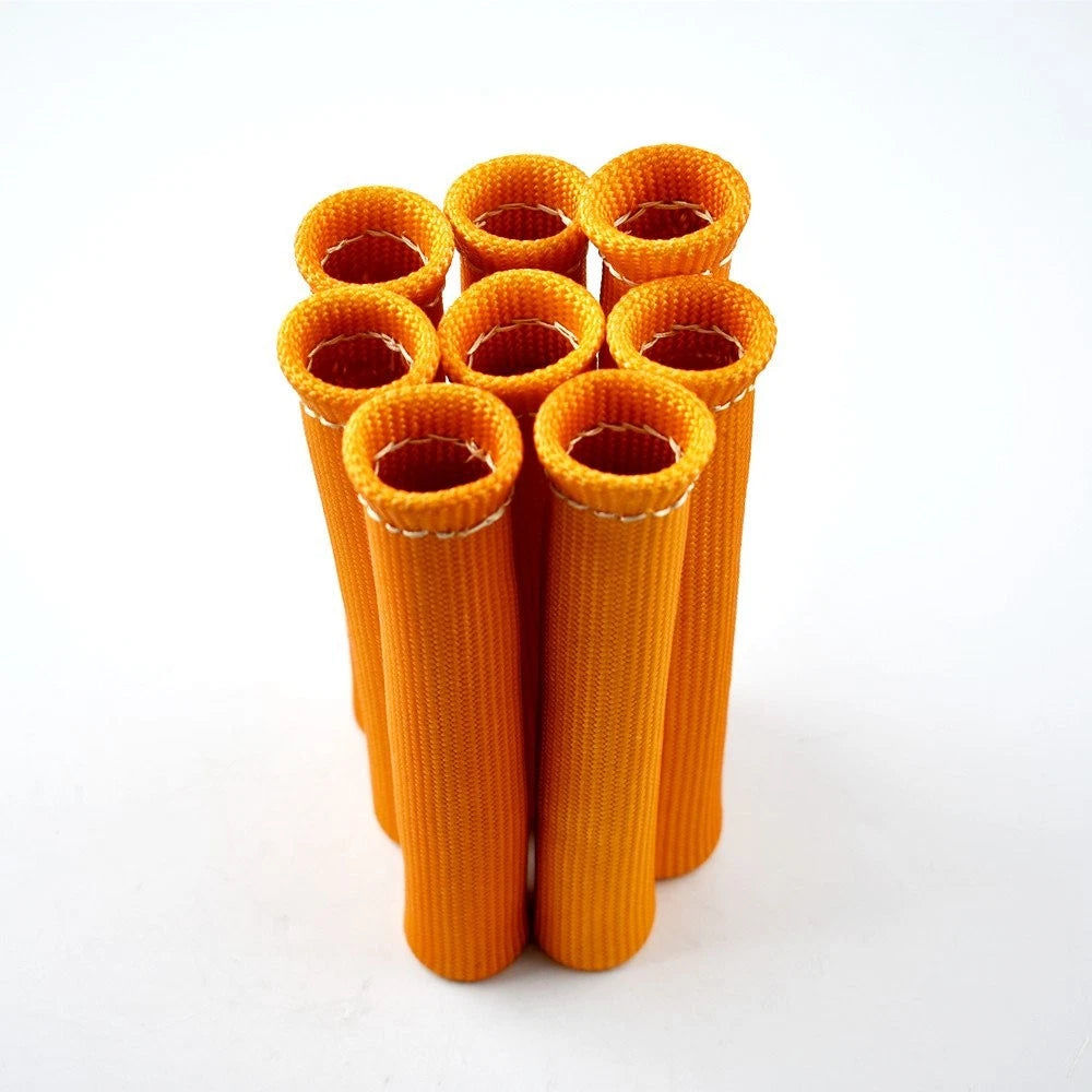 8X Orange Spark Plug Wire Protector Sleeve Heat Shield Cover