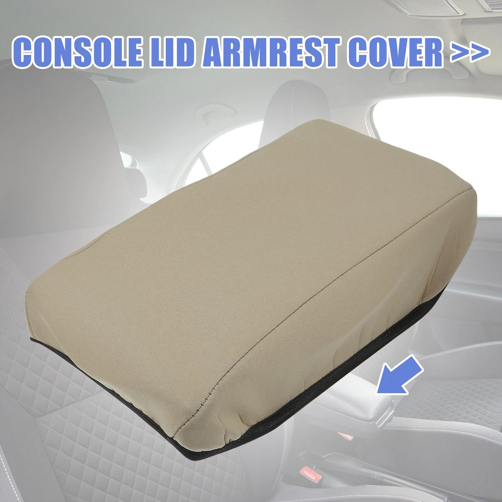 Neoprene Center Console Lid Armrest Cover for Ford Edge (2015–2022) 724117632632