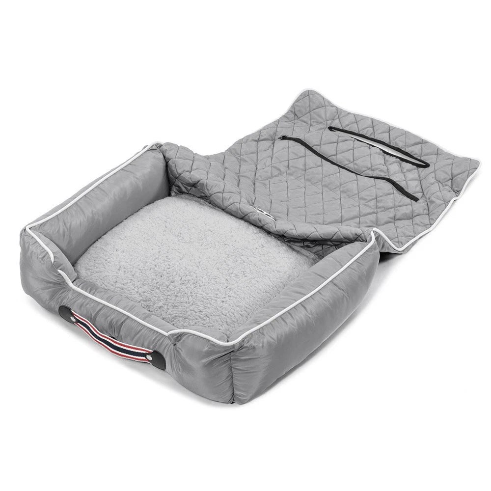 Pet Bed Seat Cover Grey for Most Vehicles with GMC Logo (Fits All)