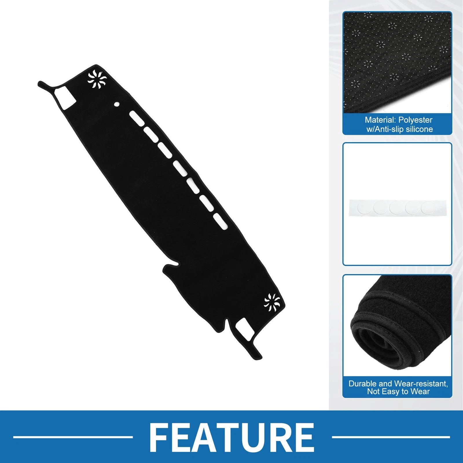 Dashboard Cover Mat for Toyota Highlander (2021–2024) Black