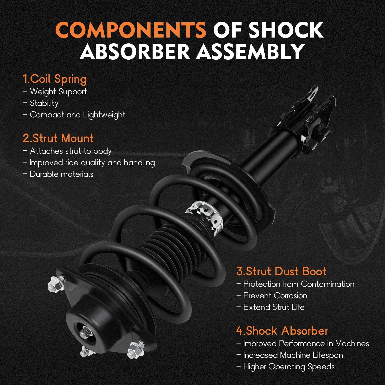 2X Front Complete Struts & Gas Shocks for Hyundai Sonata (2011)