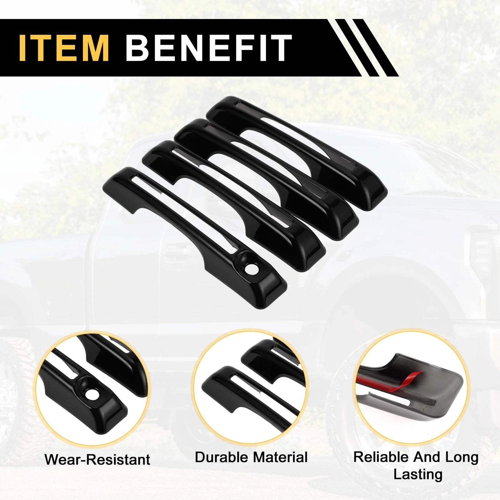 Set of 4 Car Door Handle Protectors for Ford Maverick (2022–2023) Glossy Black