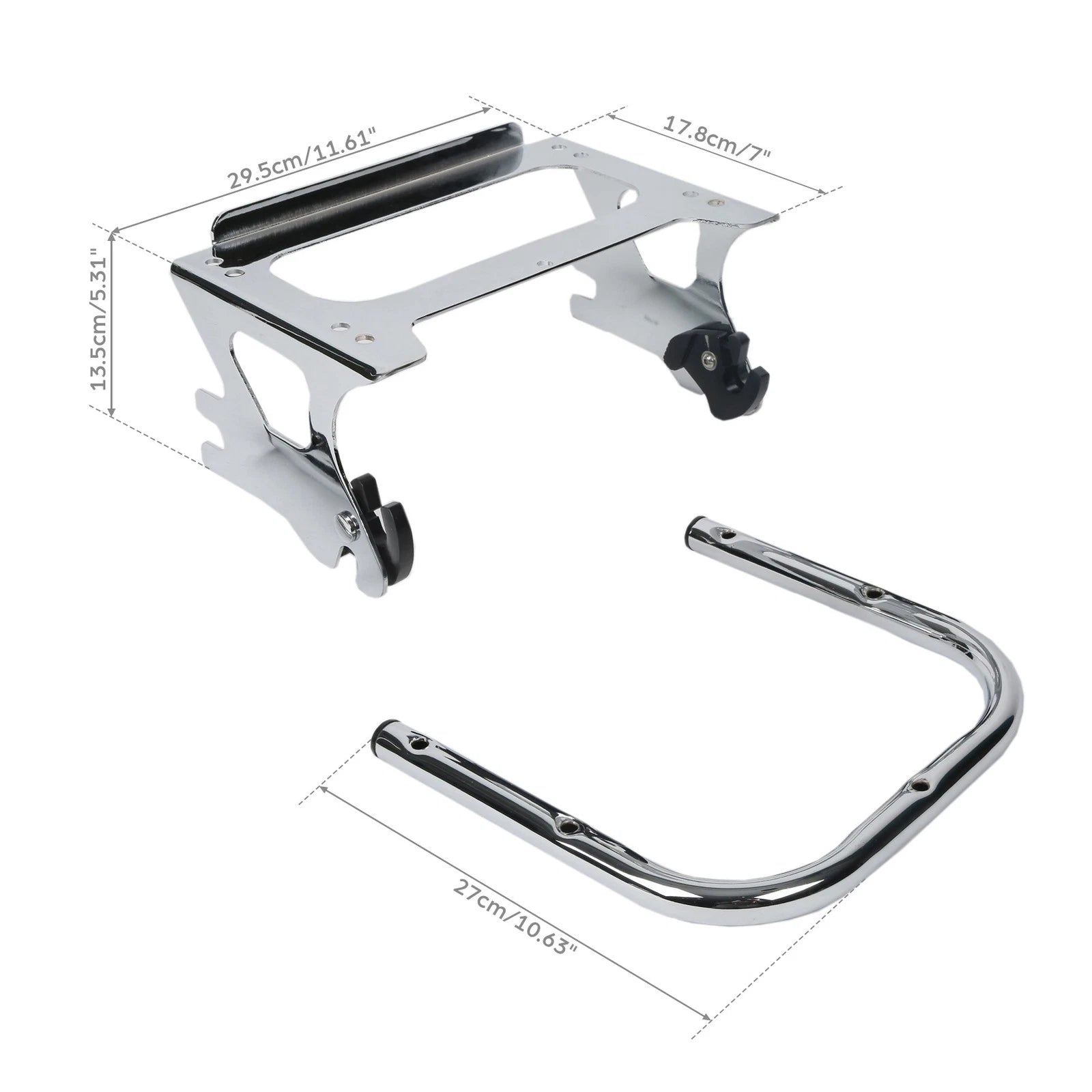 Detachable 2-Up Pack Mounting Luggage Rack for Harley Touring (1997–2008)