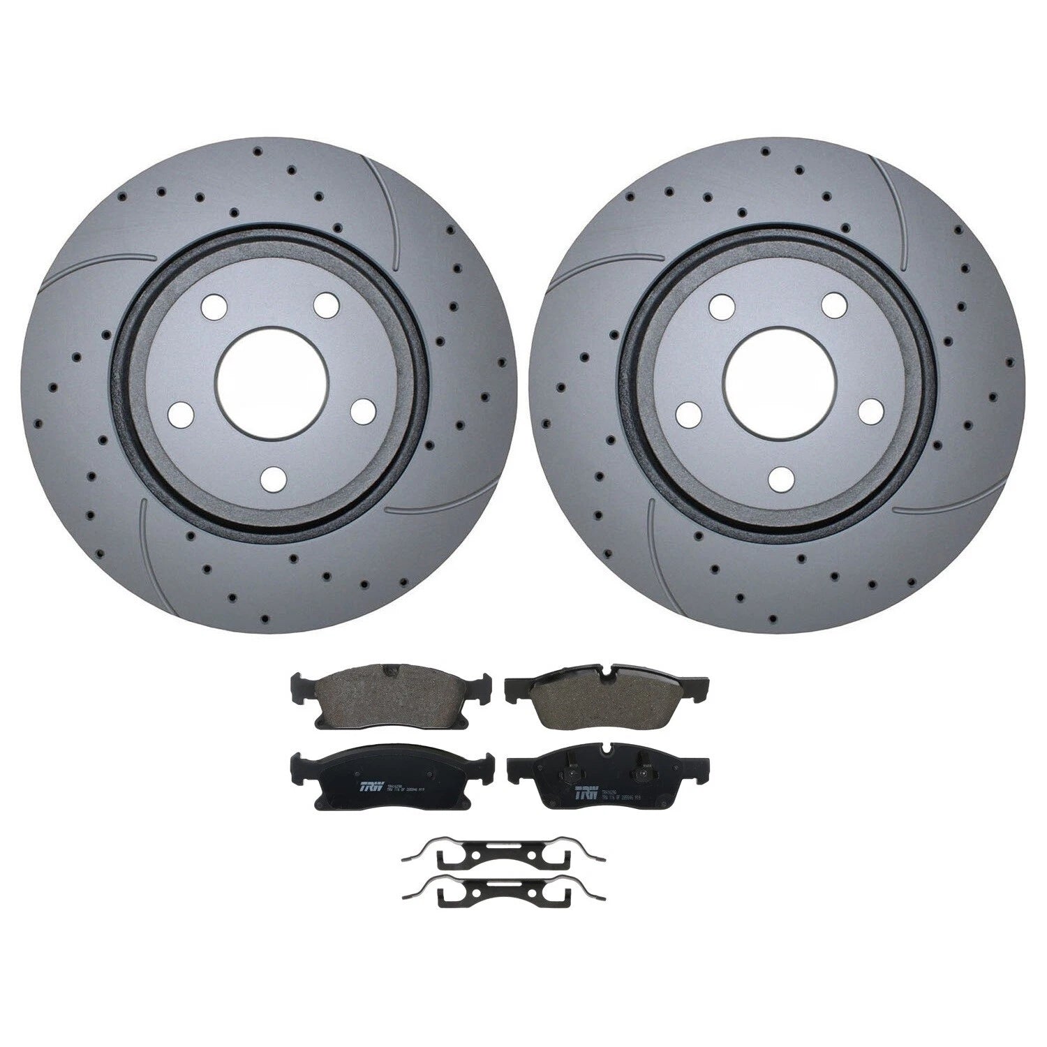 Front Brake Kit with Drilled 350mm Rotors & TRW Ceramic Pads for Durango Grand Cherokee (2011–2020)