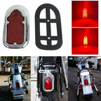 Chrome Red LED Tombstone Brake Tail Light for Harley Cafe Racer Chopper