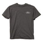 American Flag Ford Oval T-Shirt for Truck Lovers Gray (One Size)