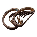 Set of 10 Sanding Belts 330x10mm 80 Grit for Wood Metal Grinding