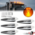 Set of 5 Clear Amber LED Roof Cab Marker Lights for Peterbilt Kenworth