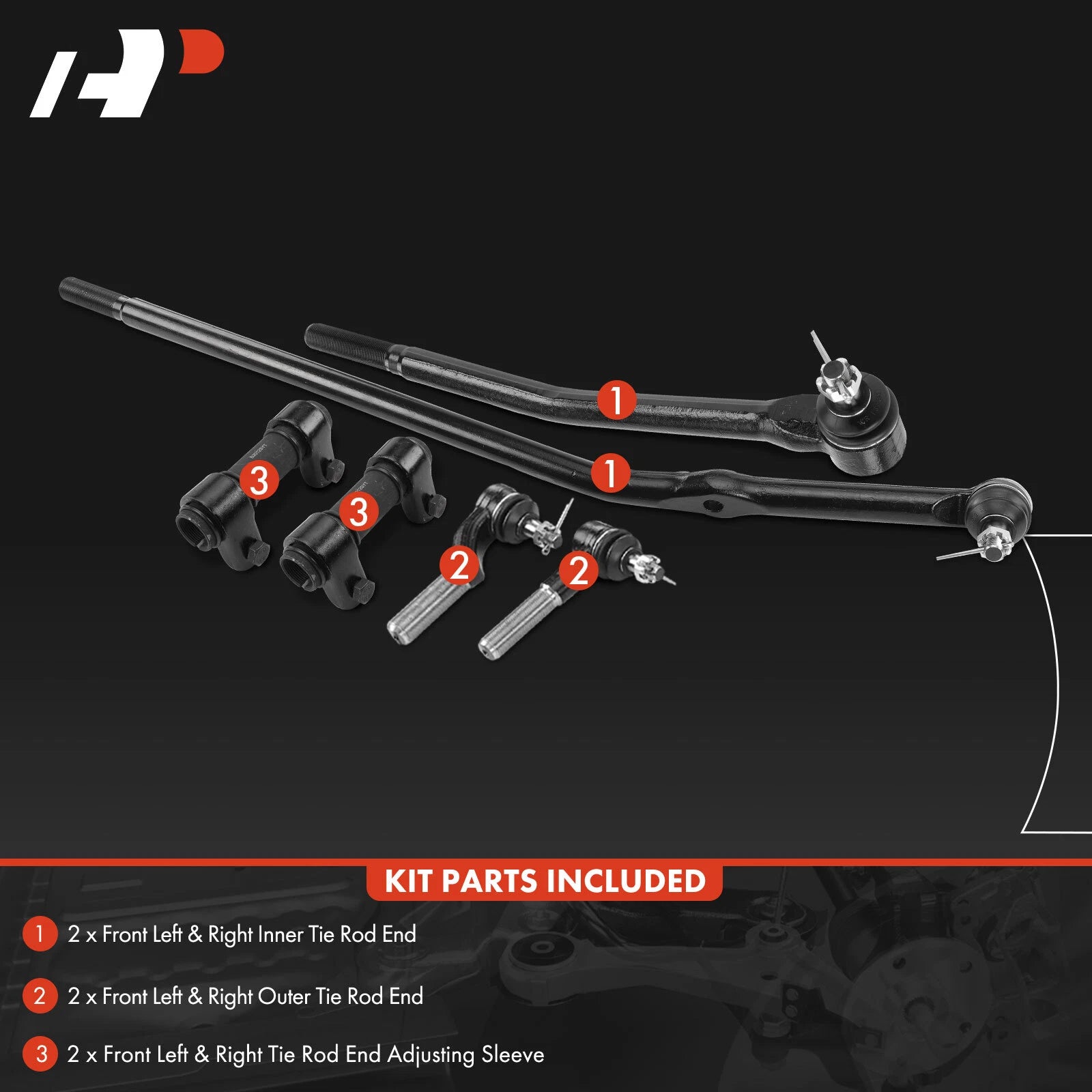 6x Tie Rod End Drag Link for Ford E-250 (2000-2005)