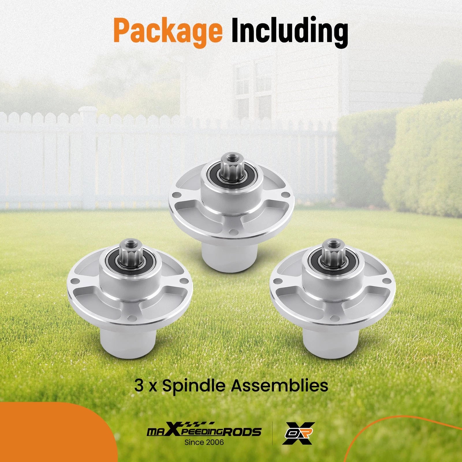3X Spindle Assembly Kit for Hustler Raptor Flip-Up SD SDX (36-60) 607418