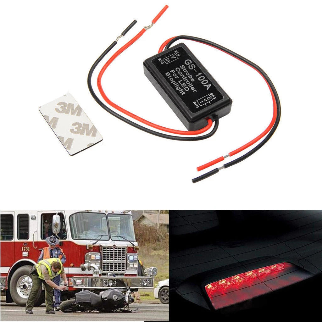 4X LED Rear Brake Stop Light Strobe Switch Module for Motorcycle