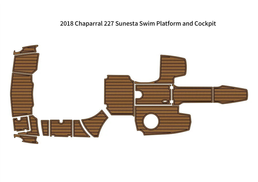 Swim Platform Cockpit Pad for Chaparral 227 Sunesta (2018) - EVA Foam Teak Flooring
