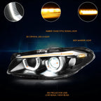 3D LED U-Halo + Sequential Turn Signal Projector Headlights for BMW F10 (2011–2013)