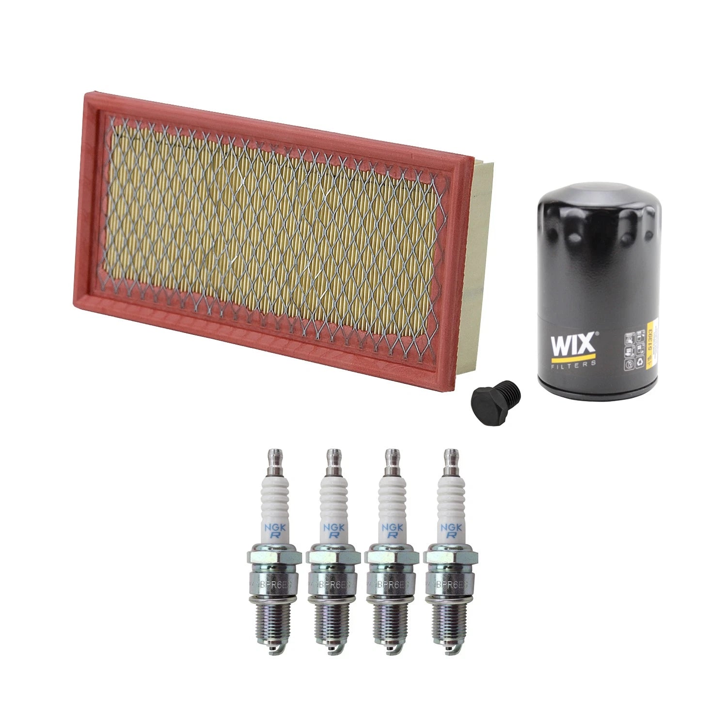 Wix Engine Air Oil Filters & NGK Spark Plugs Kit for Audi 4000 (1980–1987)