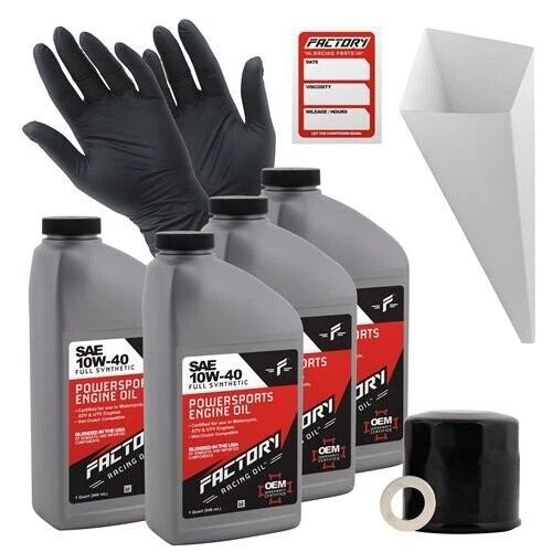 10W40 Oil Change Kit for Honda PC800 VFR1200F/X VT1100C (4Qt)