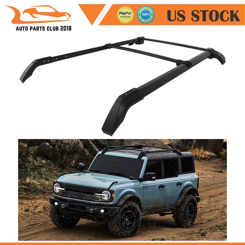2X Cross Bar + 2X Roof Side Rail for Ford Bronco (2021–2024) Aluminum Rack