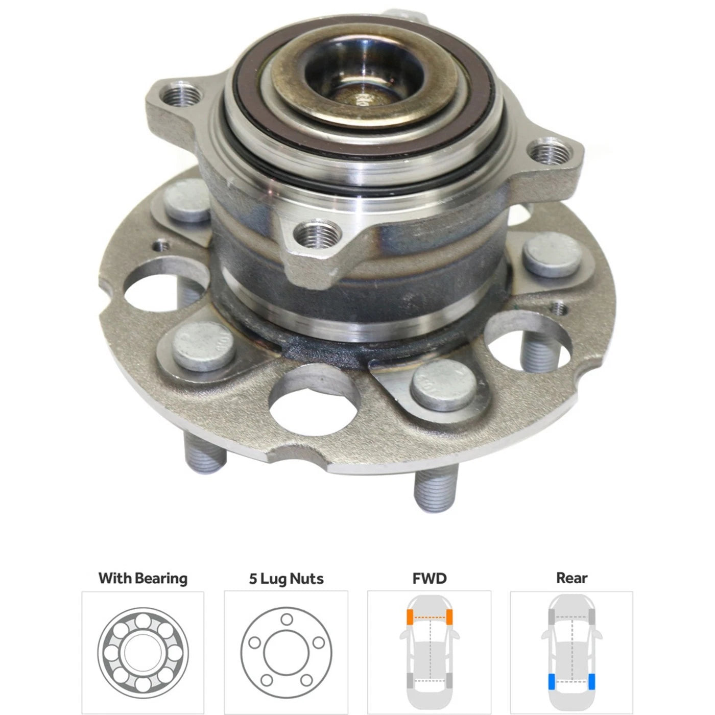 Wheel Hubs for Honda CR-V (2007–2011) Rear Left & Right with Bearing & Sensor