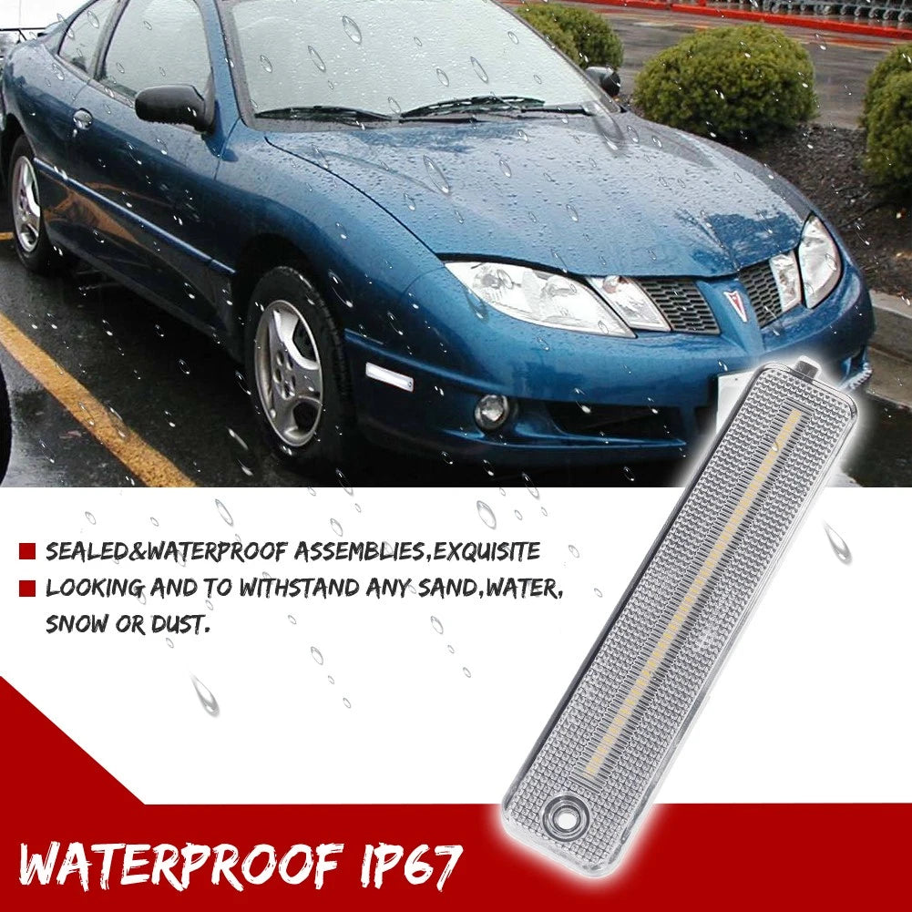 2X Clear White LED Front Side Marker Lights for Pontiac Sunfire (2000–2005)