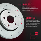 Front and Rear Drilled Rotors and Ceramic Pads for 2018-2020 Dodge Durango