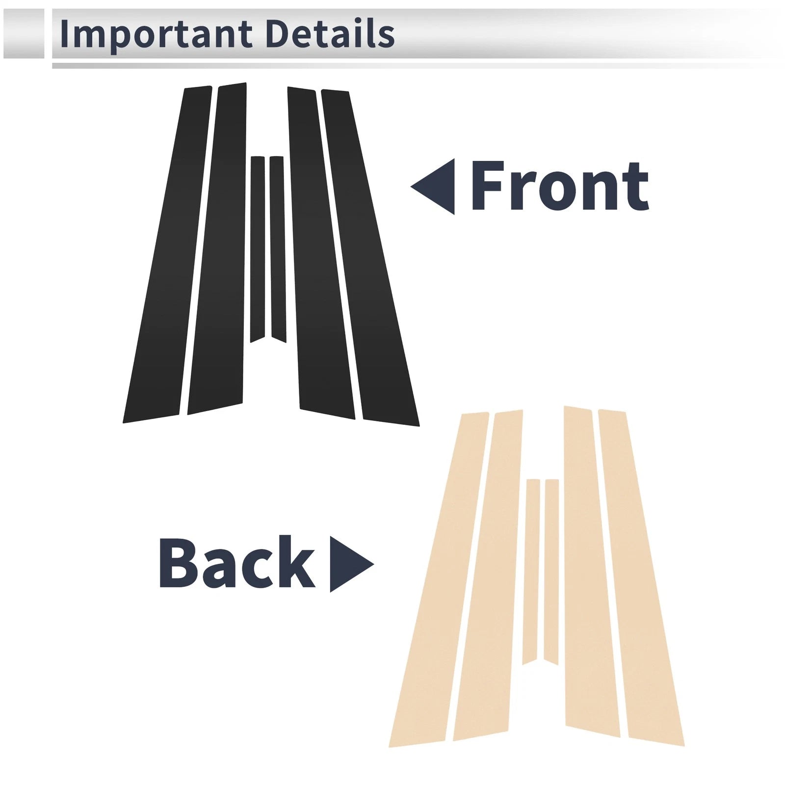6 Pcs Door Pillar Window Trim for Mazda 6 (2003–2007) Black