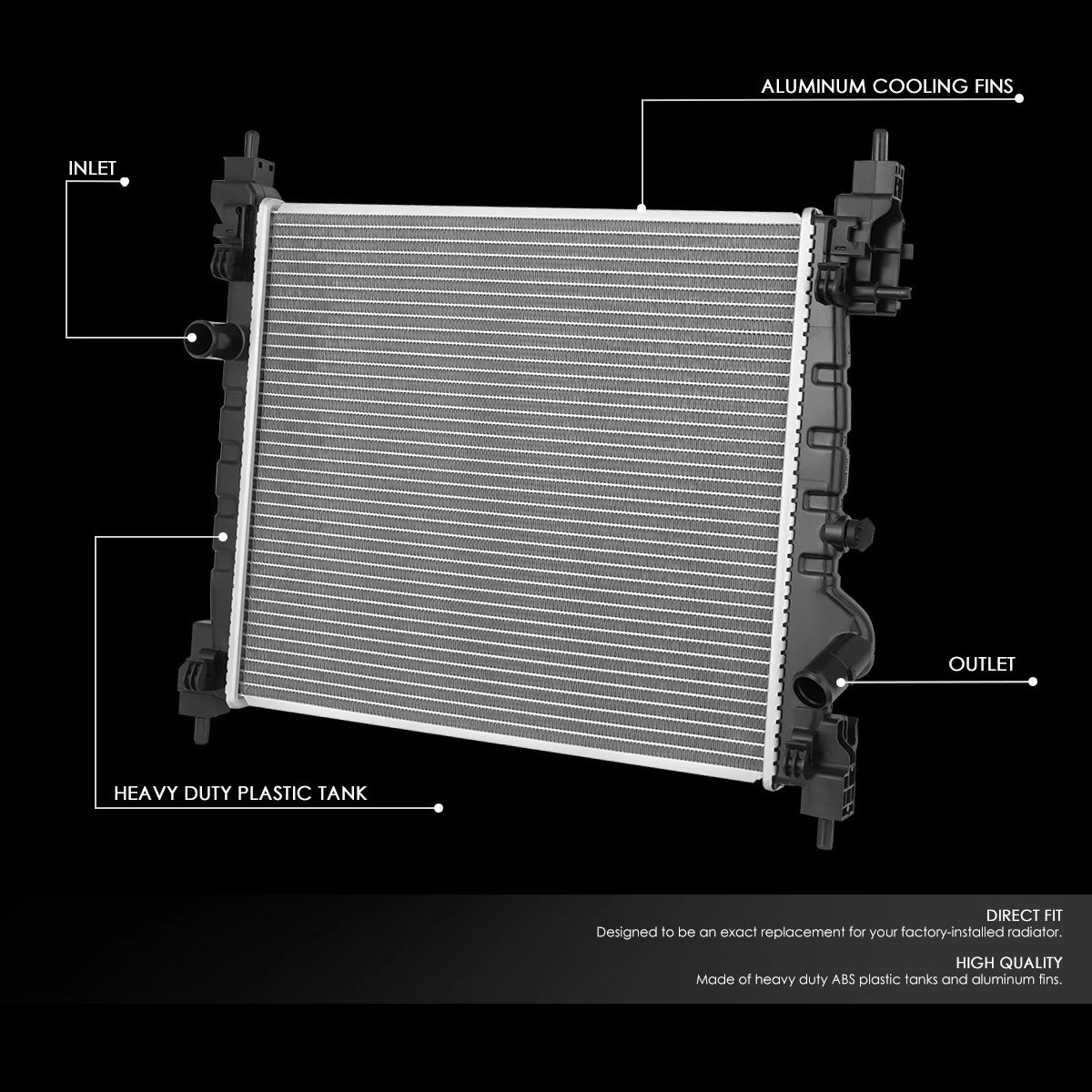 Full Aluminum Radiator for Chevrolet Spark 1.2L MT (2013–2015) DPI 13343