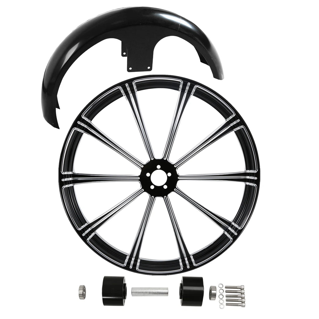 26" x 3.5" CNC Front Wheel Rim Dual Disc & Fender for Harley Road Glide (2008–2025)