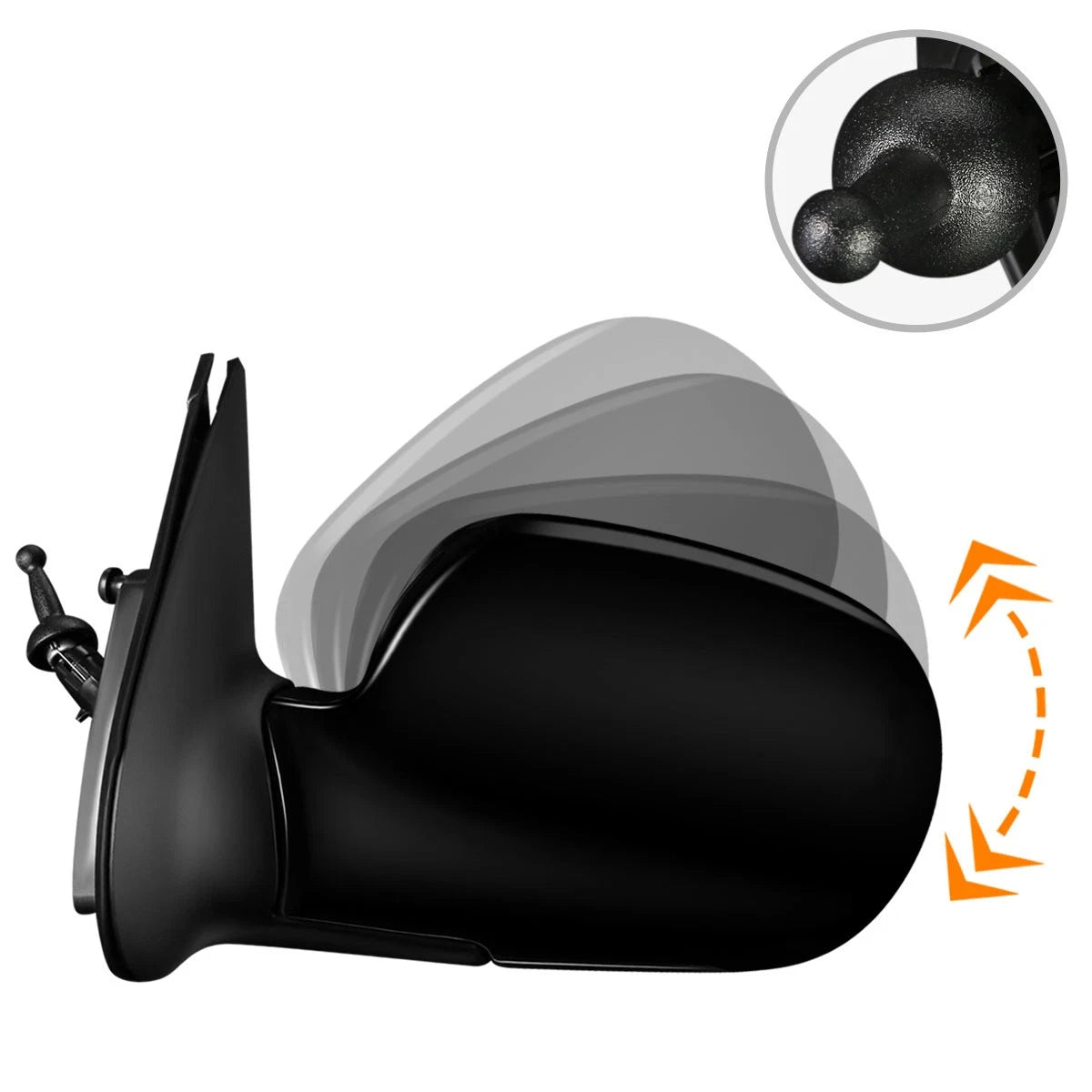 Manual Adjust Side Rear View Mirror Left LH for Hyundai Santa Fe (2001–2006)