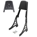 Black Flame Backrest Sissy Bar with Leather Pad for Harley Sportster (883-1200)
