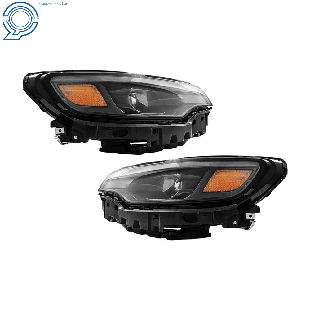 Set of 2 Headlight Assemblies for Jeep Cherokee (2019-2022) Black LED