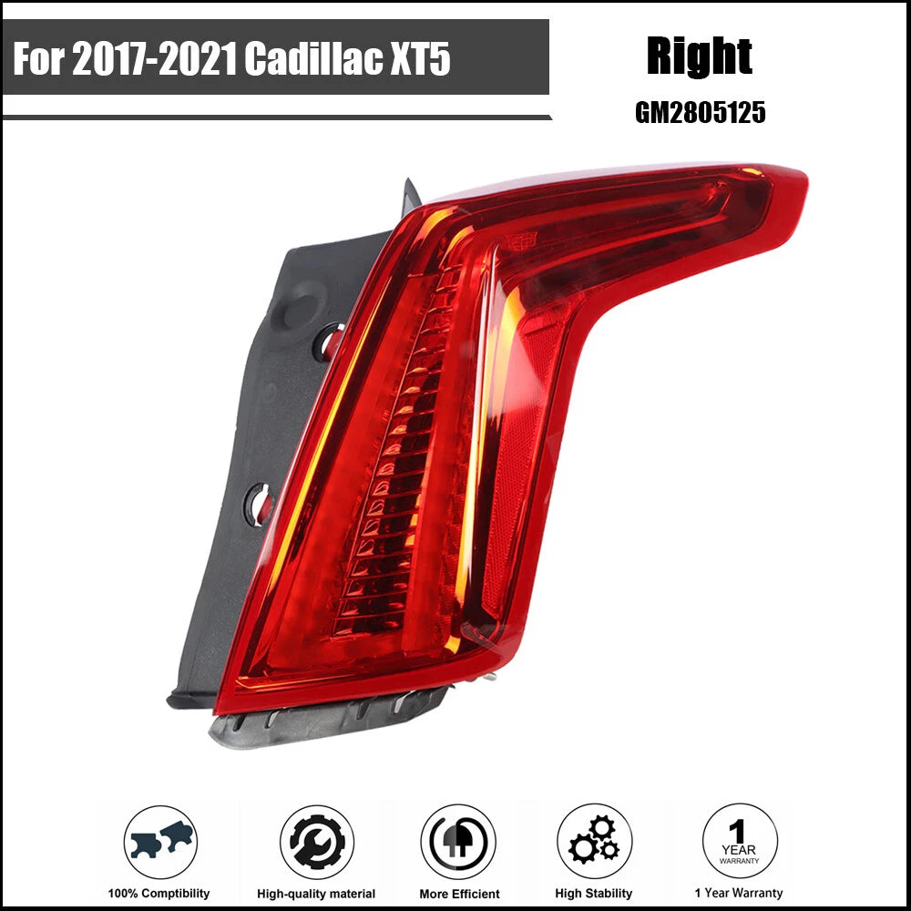 Tail Light Assembly for Cadillac XT5 (2017–2021) LED Red Lens Passenger Rear