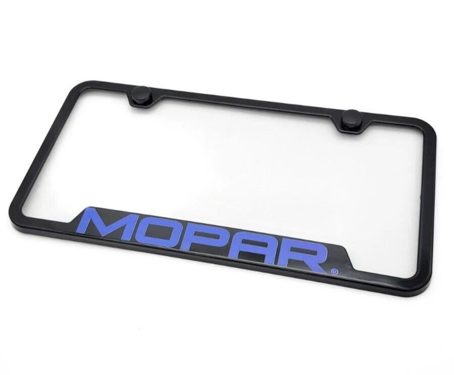 Notched License Plate Frame Black with MOPAR Logo for Dodge (2004–2021)