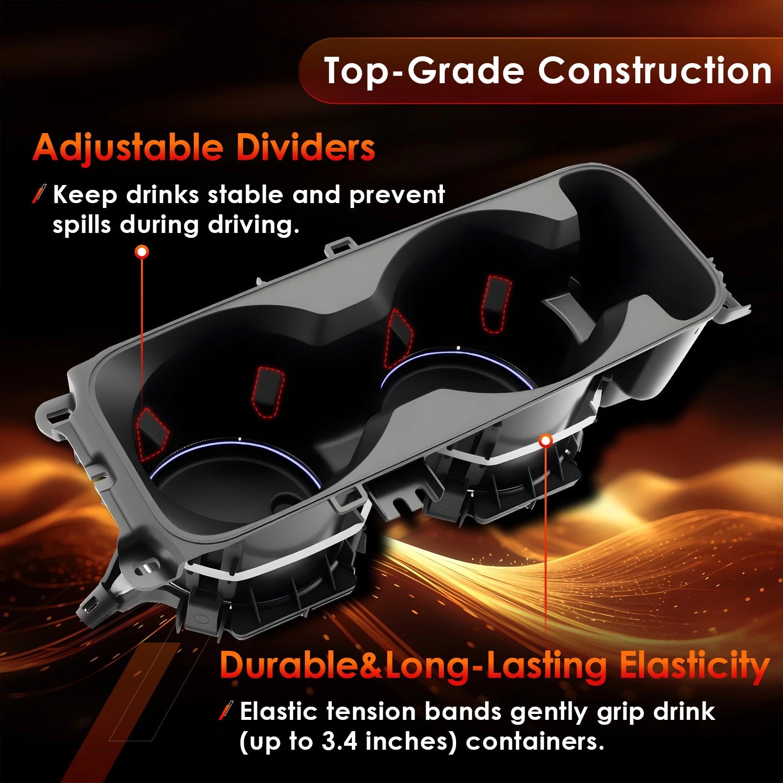 Dual Cup Holder with Wireless Charging for Ford Explorer (2020-2025)