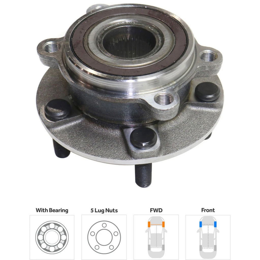 Set of 2 Wheel Hubs for Mazda CX-5 (2013–2022) Front with Bearing