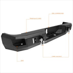 Dual D-Rings Rear Step Bumper for Ram Truck Pickup (2009–2018)