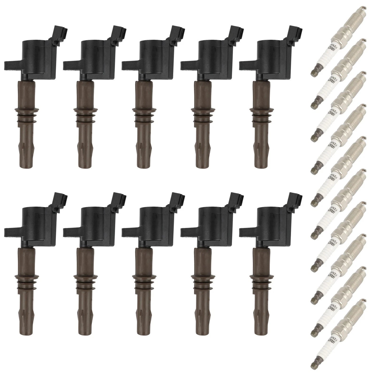 Set of 10 Ignition Coils and Spark Plugs for Ford F-250 F-350 F-450 Super Duty